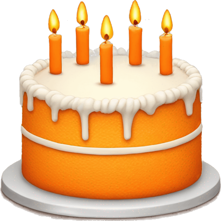 orange birthday cake with candles in a circle emoji