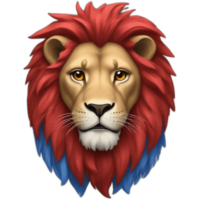 red blue lion emoji