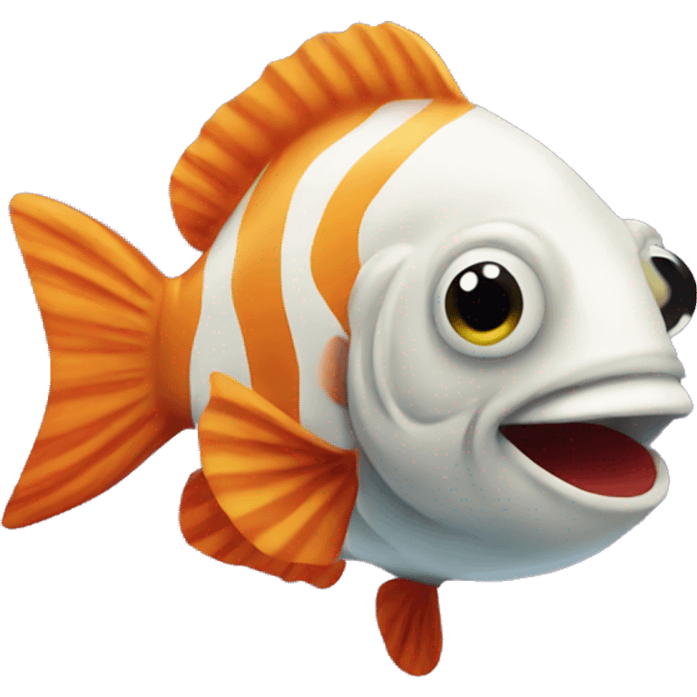 Fish with clown nose emoji