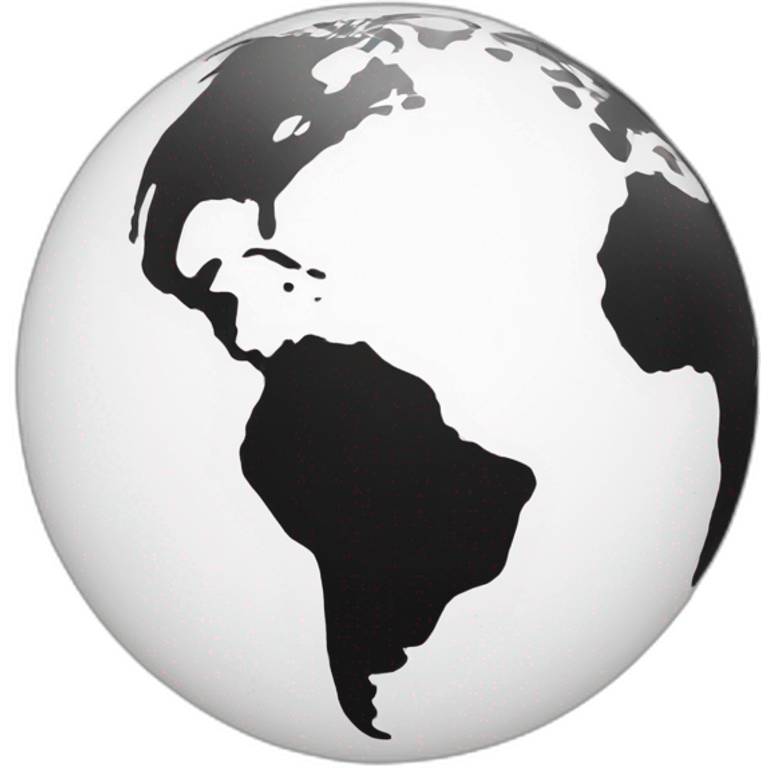 black and white globe emoji