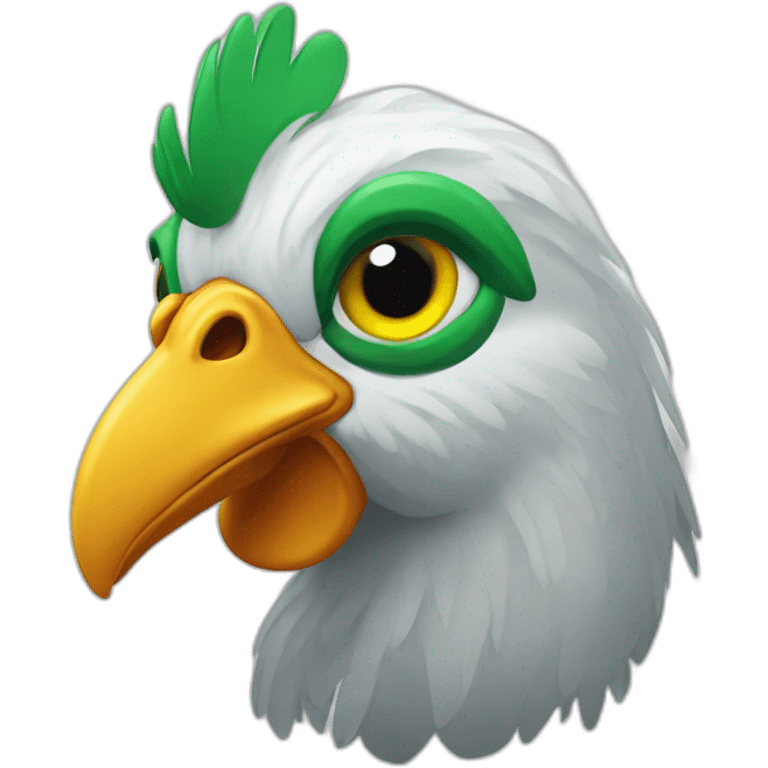 poule au yeux vert emoji