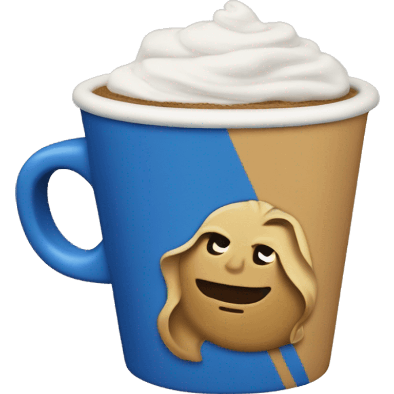 Blue coffee cup with Luke’s logo from Gilmore girls  emoji