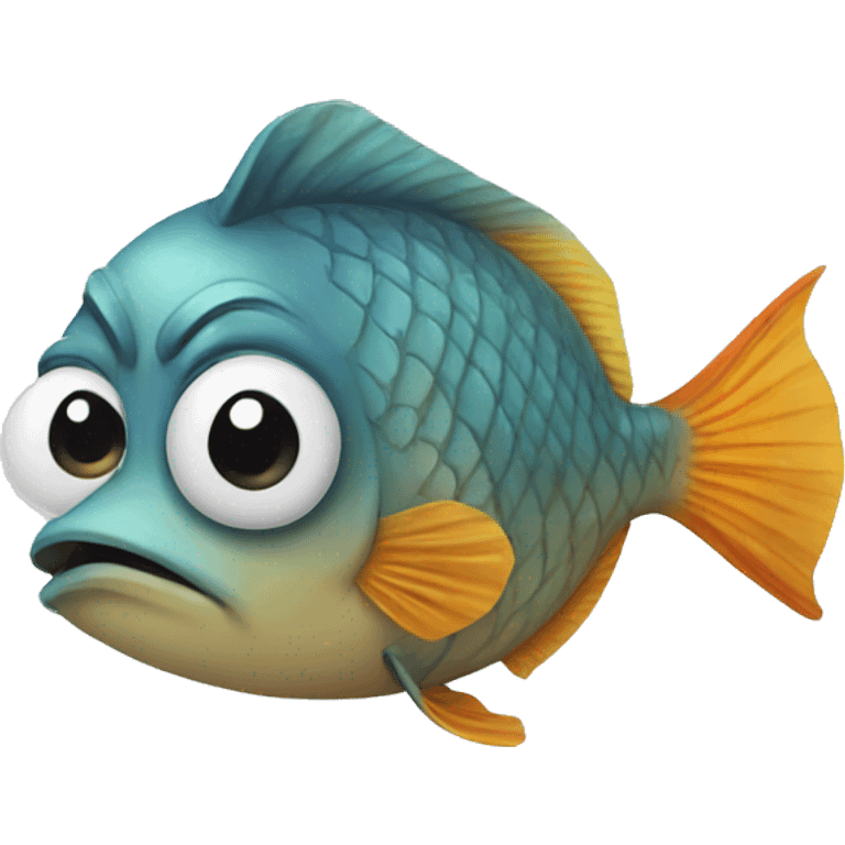 A confused fish emoji