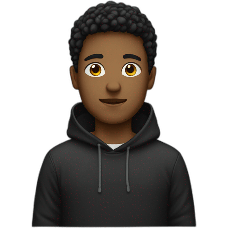 White Boywith dark hoodie emoji