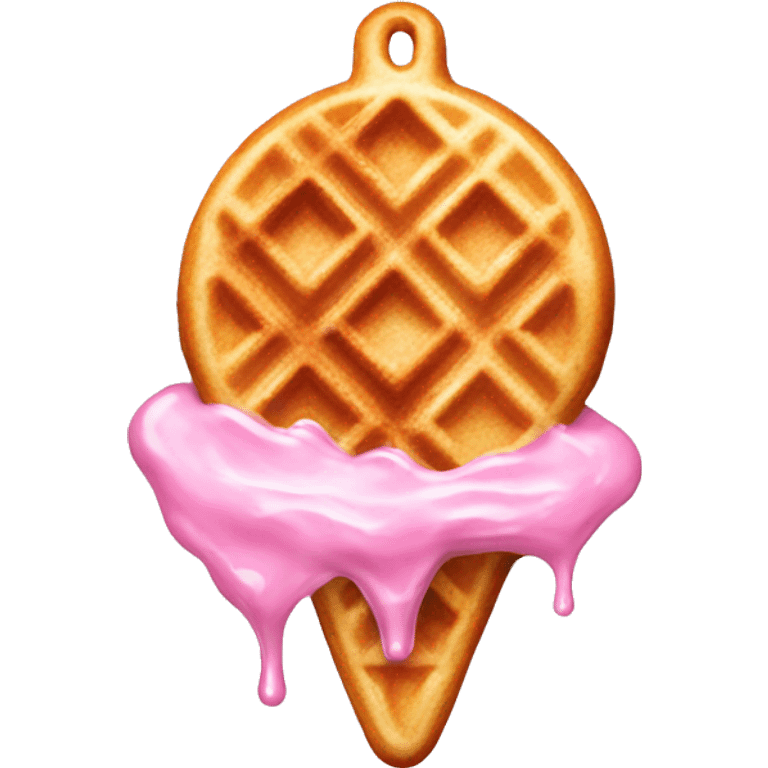 Waffle with light pink syrup  emoji