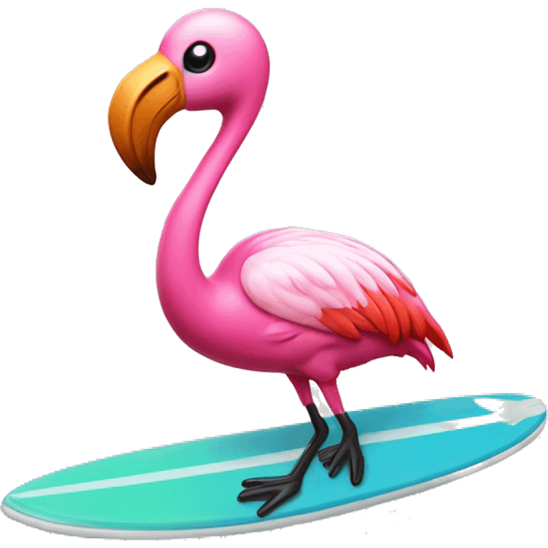 flamingo on surfboard emoji