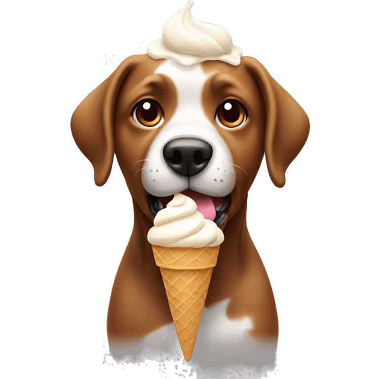 Dog with ice cream  emoji