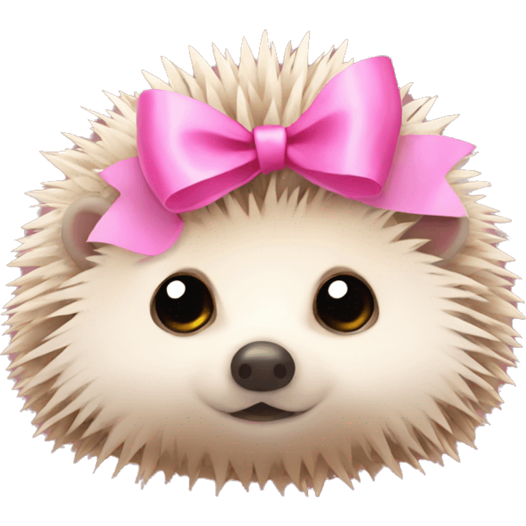 hedgehog with a pink bow emoji