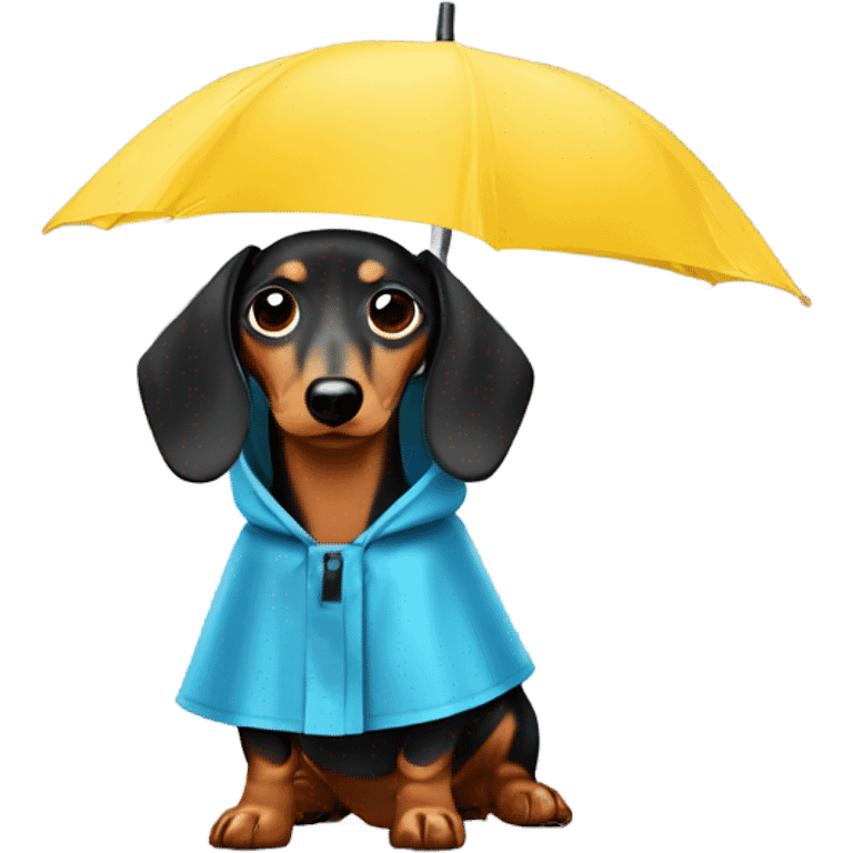 Dachshund Wearing raincoat ￼  emoji