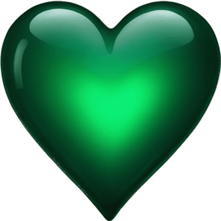 Dark green glass heart  emoji