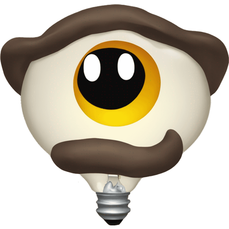 caveman light bulb moment happy but inquisitive - face and light bulb only emoji