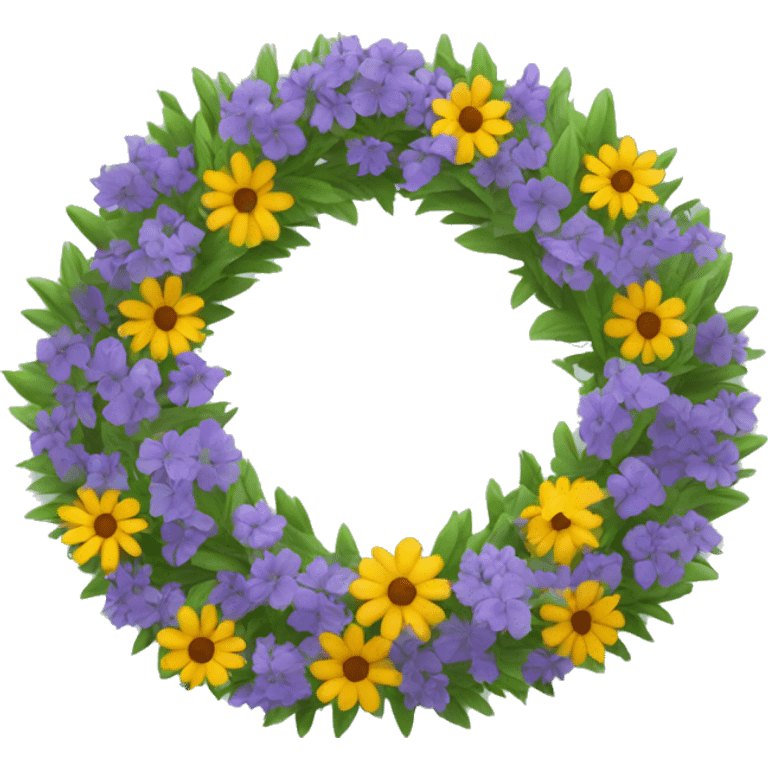 Wreath made of wild fowers emoji