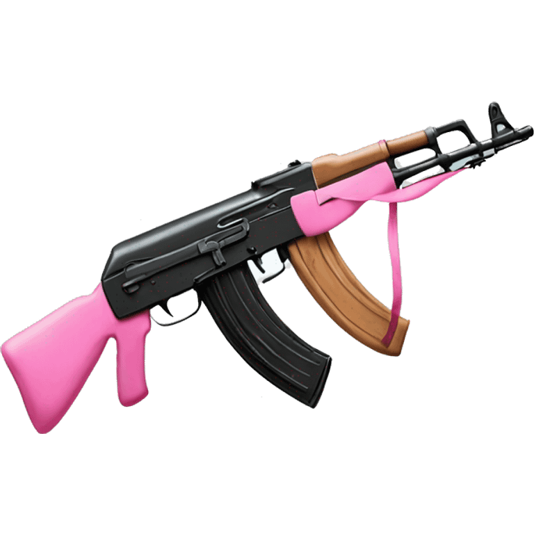 Ak47 with a pink bow emoji