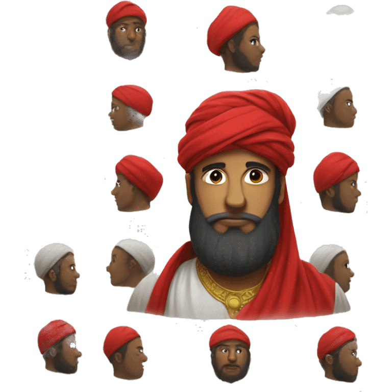 A caliph with big turban and red clothes emoji