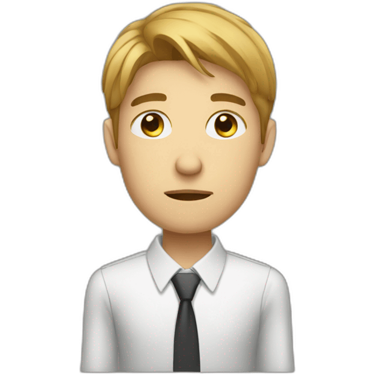 young business man tired emoji