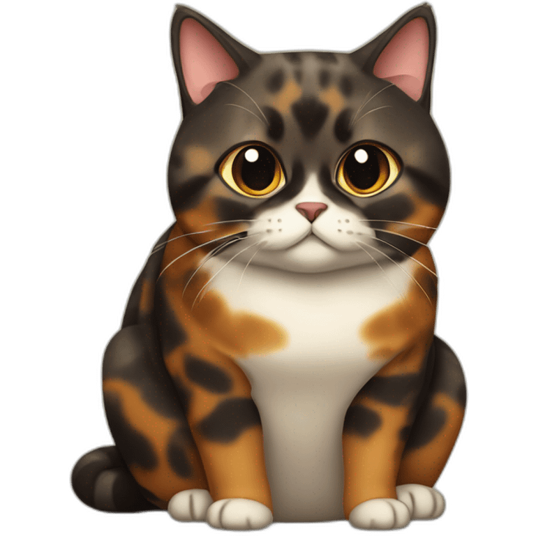 Fat Tortoiseshell cat emoji