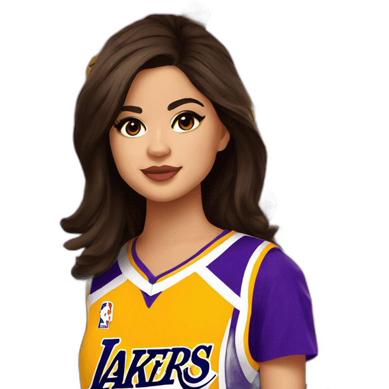 selena gomez wearing lakers jersey emoji