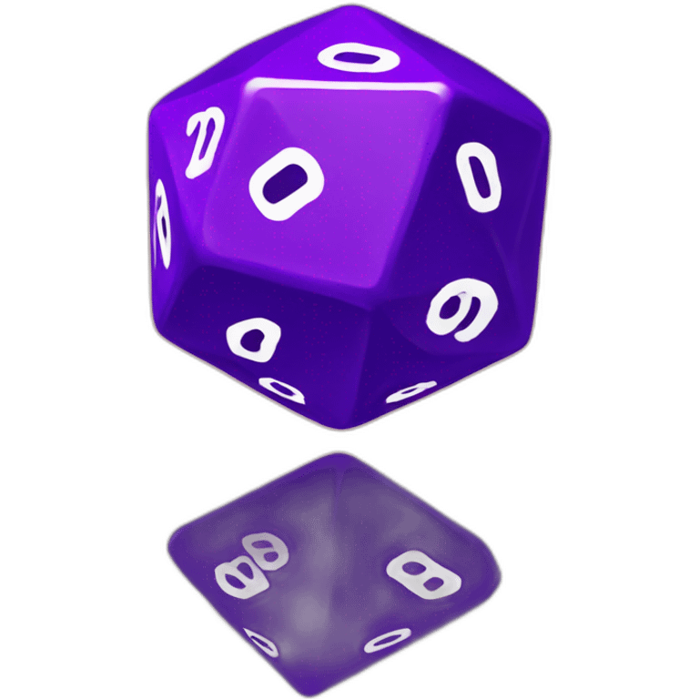 D20 dice purple 8 down emoji