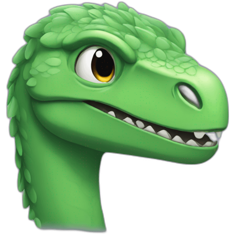 green raptor with closed eyes emoji