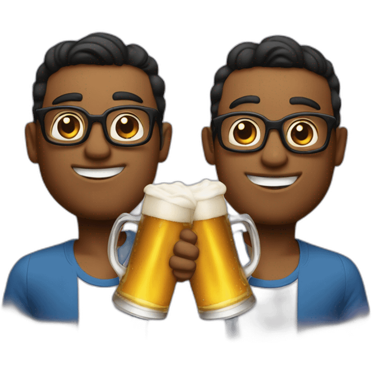 Carl and Karl white twins  drink beer emoji