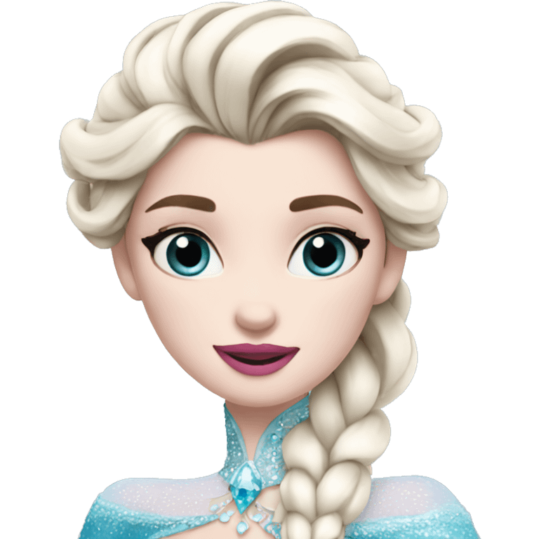 elsa frozen with pink lips emoji