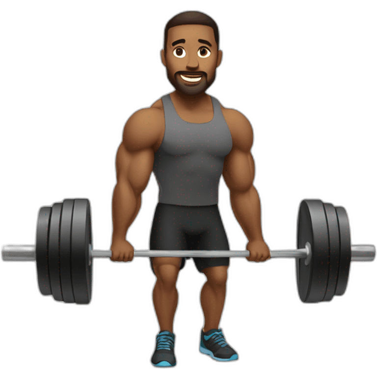 Fit 40 year old man weight lifting  emoji