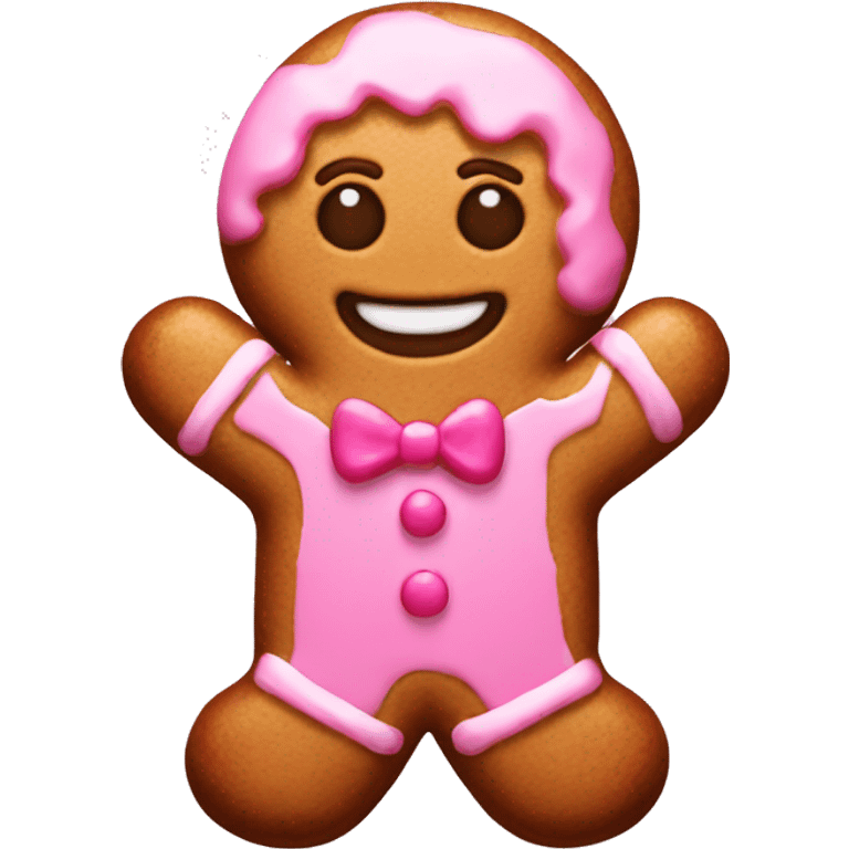 Pink Gingerbread man emoji