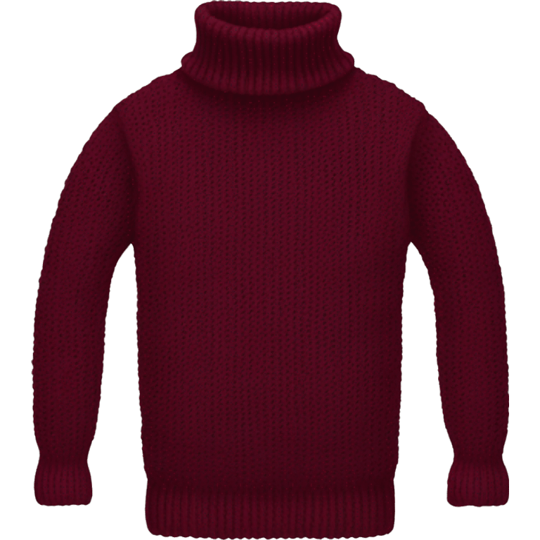 Burgundy knitted turtleneck sweater emoji