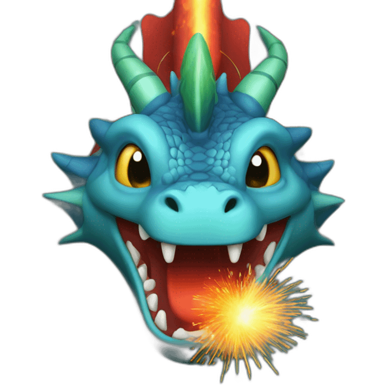 Dragon with firecracker emoji