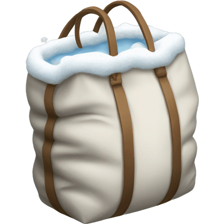 A bag full of snow emoji