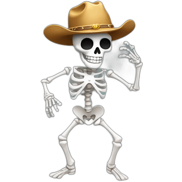 dancing skeleton with cowboy hat emoji