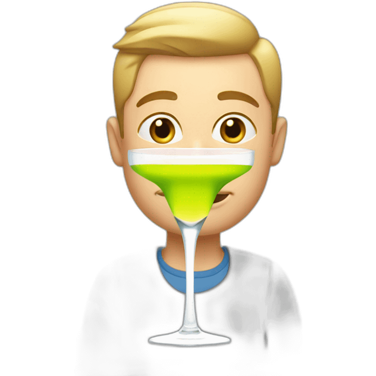 white male drinking coctail emoji