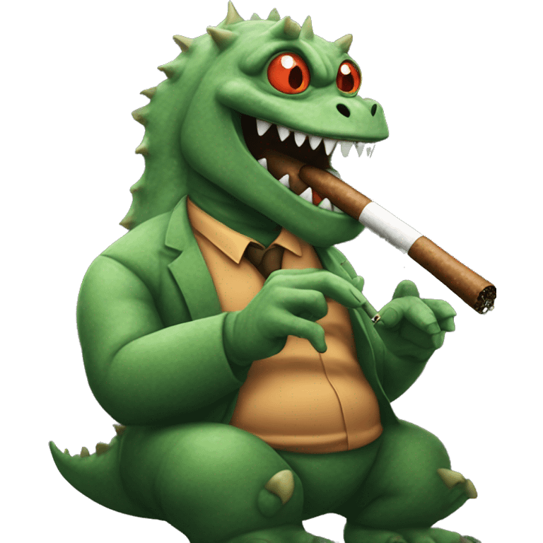 Kaiju smoking a cigar  emoji