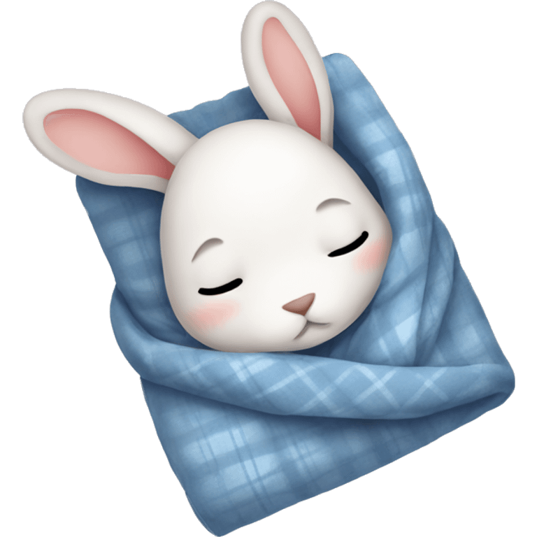 Rabbit cozy sleep  in blanket emoji