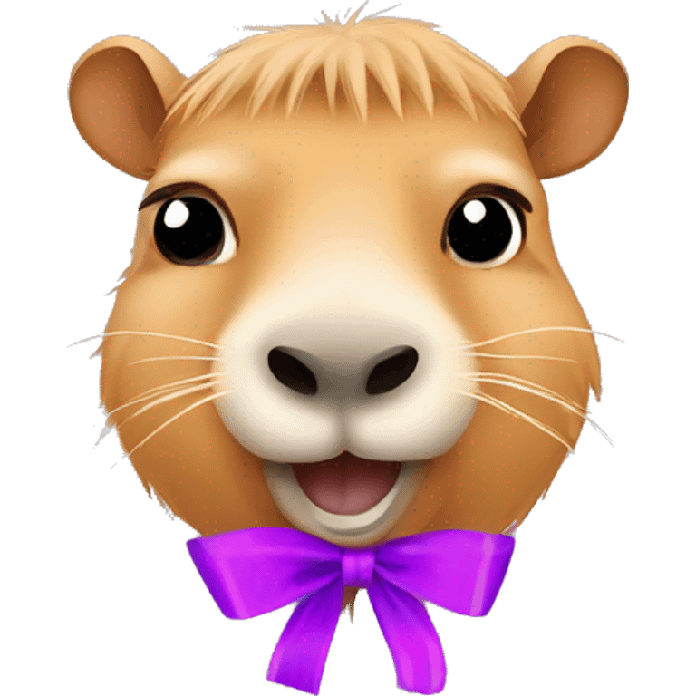 Capybara mit lila schleife emoji