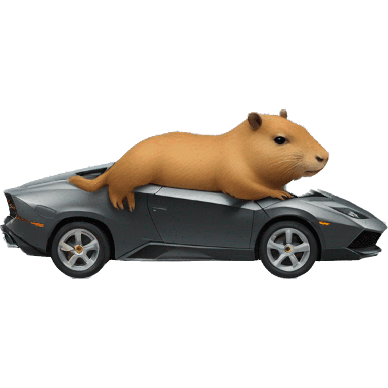 capybara driving lamborghini emoji