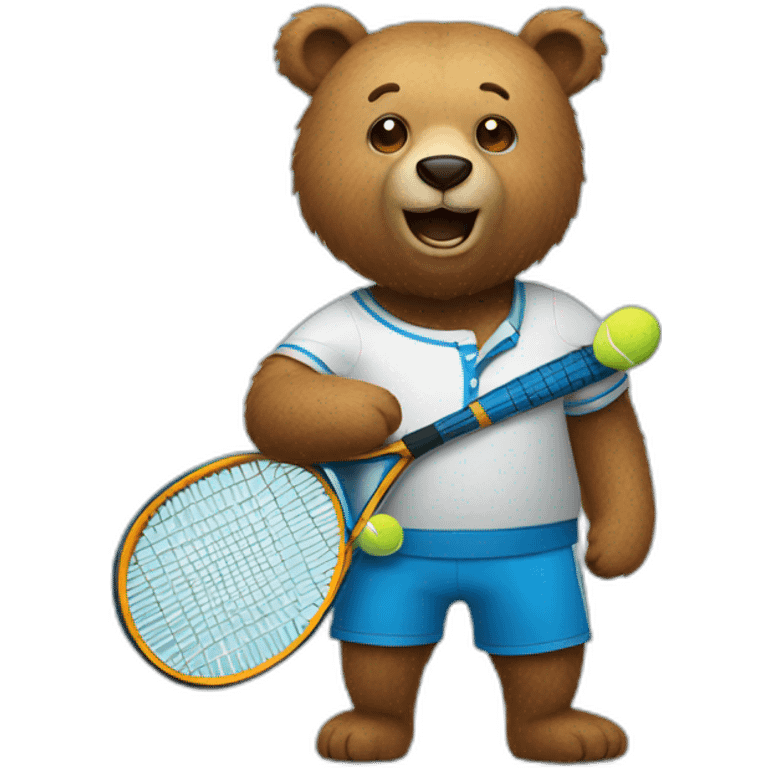 Bear with a tennis racket emoji