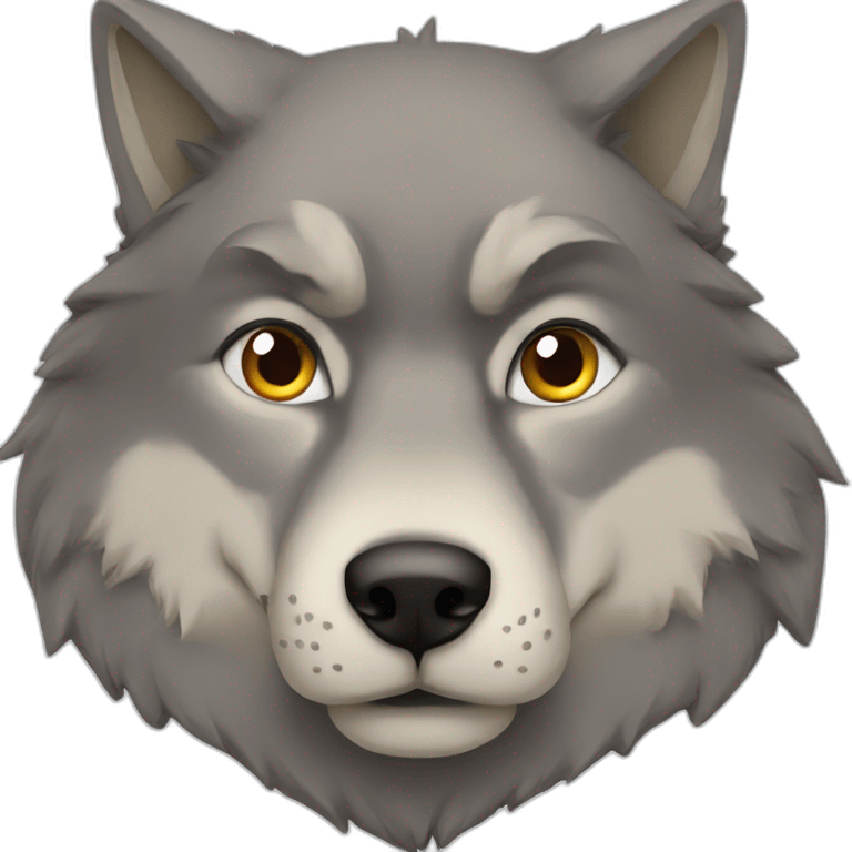 Serious wolf emoji