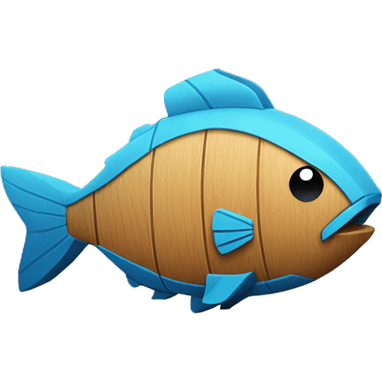 fish shaped wooden block on its side emoji