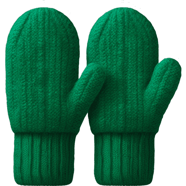 Dark green knitted mittens emoji