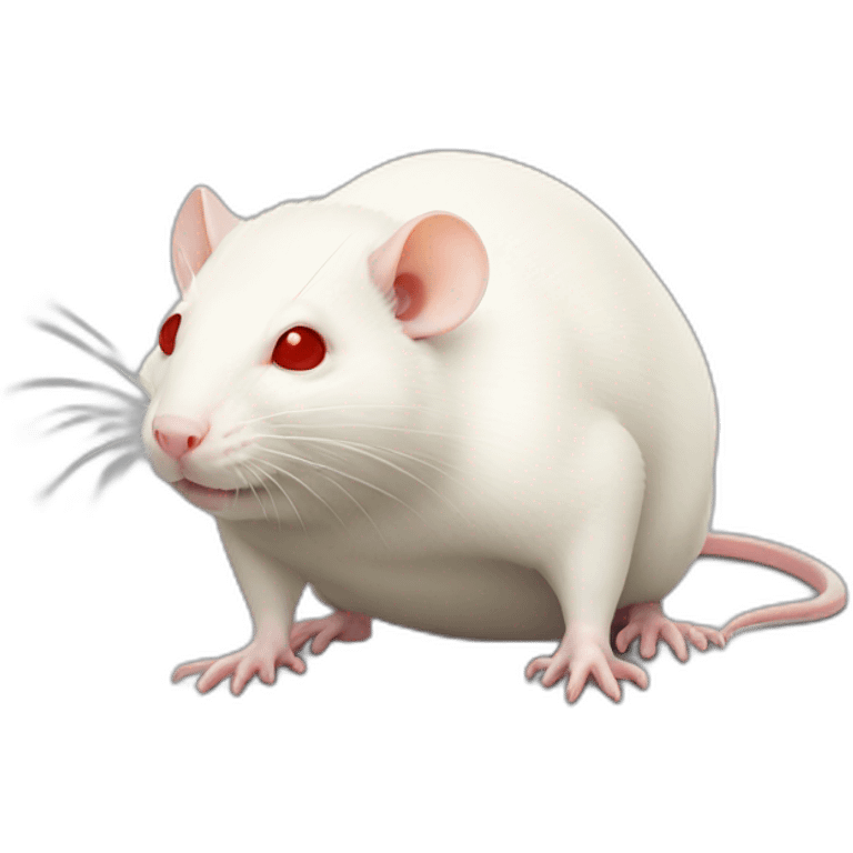 Fat Albino Rat With Red Eyes Full Body emoji