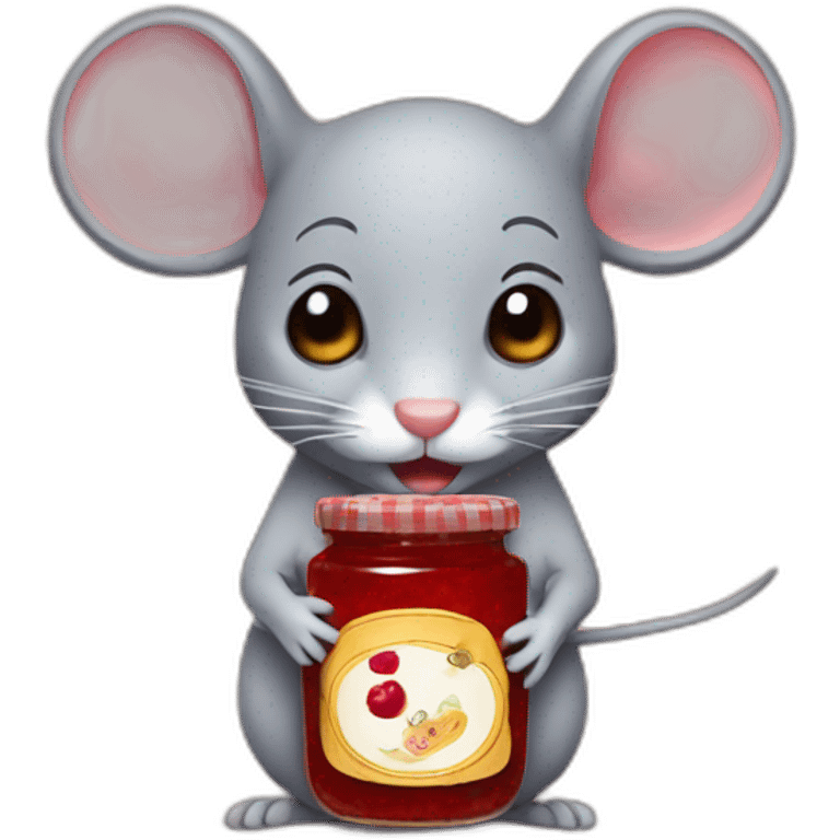 Mouse with a jam emoji