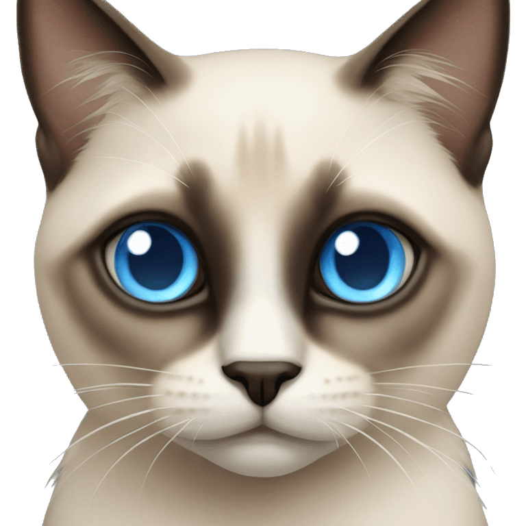 Siamese cat with blue eye and long hair emoji