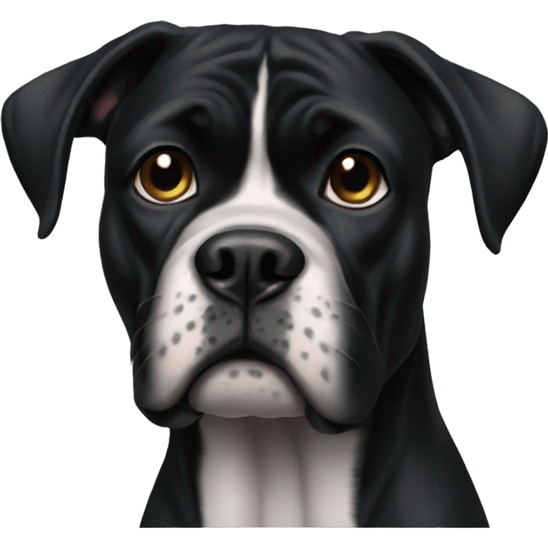 Please create a black Boxer dog  emoji