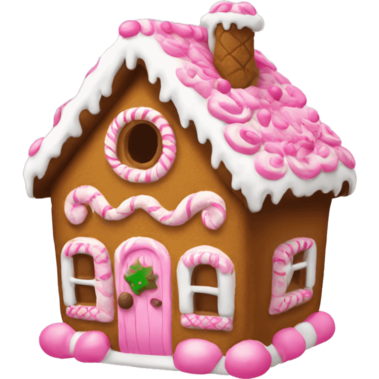 Gingerbread house pink  emoji