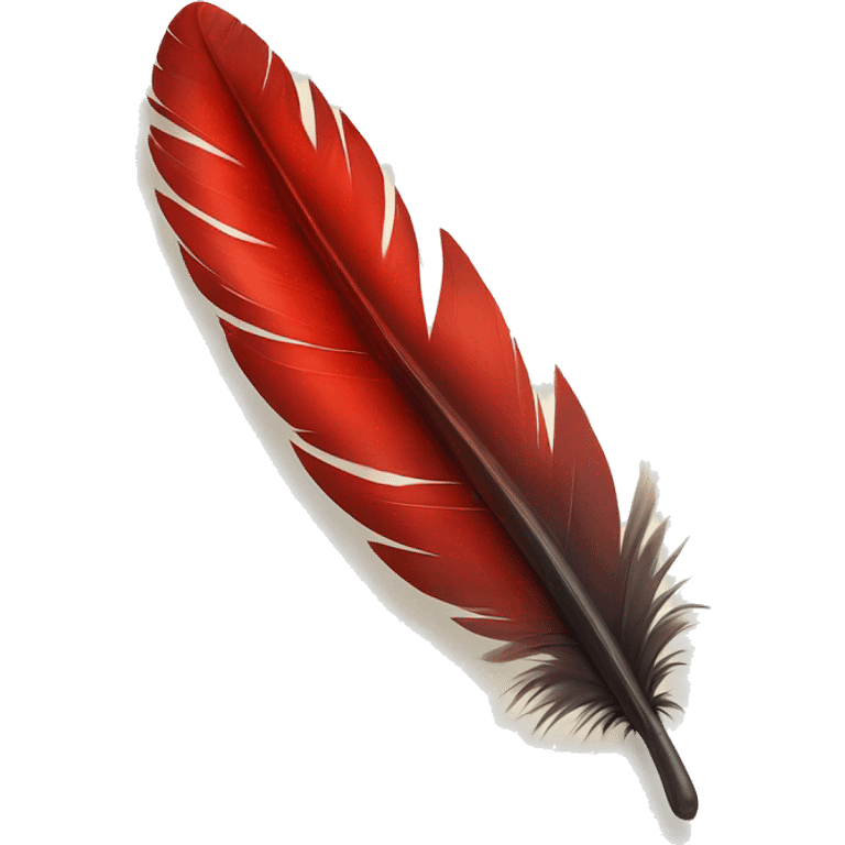 feather with red drop emoji