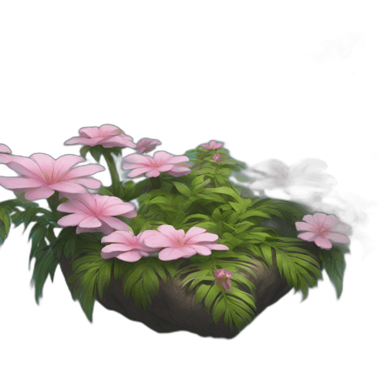 The island of dreams, blooming mountains emoji