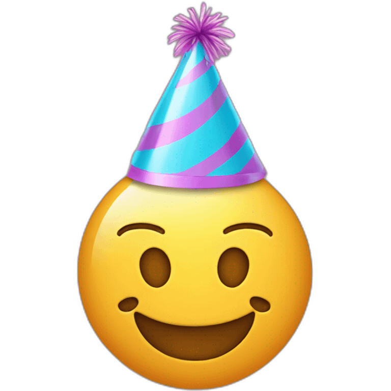 smiley emoiji with a party hat on emoji