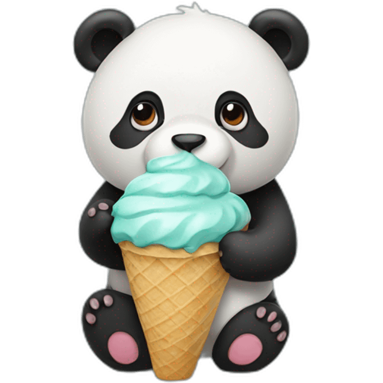 Panda eating ice cream emoji