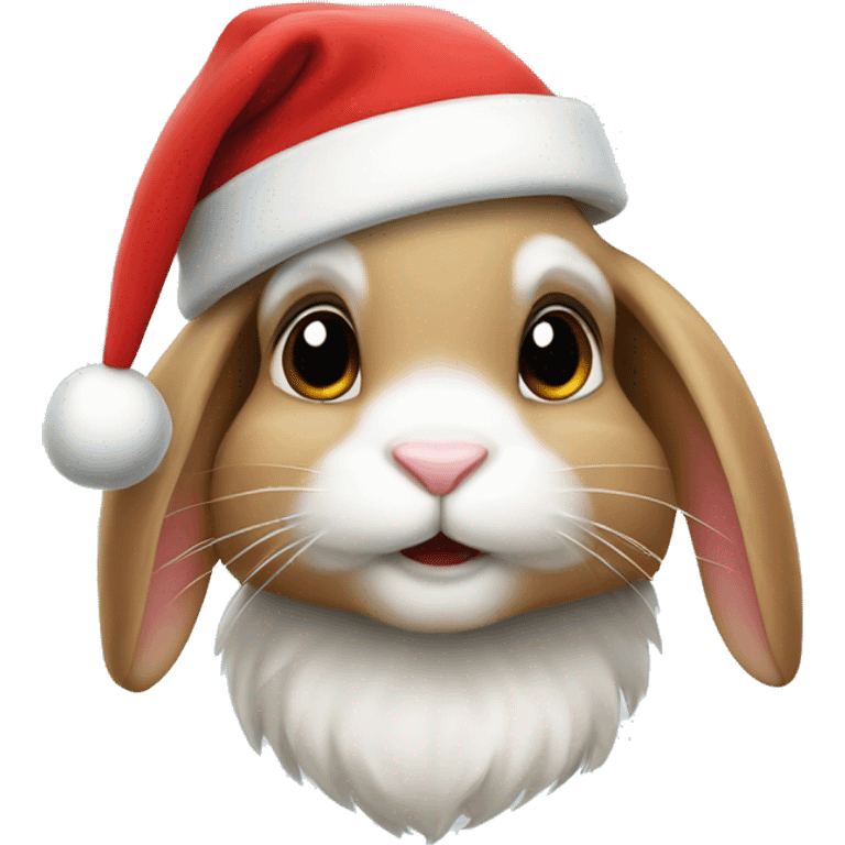 Bunny with Santa hat emoji